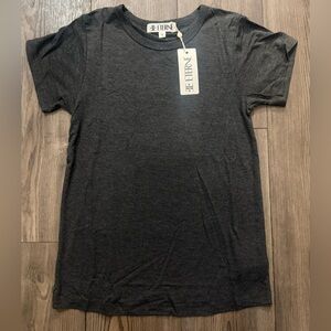 Eterne Butter Soft L USA Made Charcoal Crewneck Tee NWOT Rayon Spandex Blend